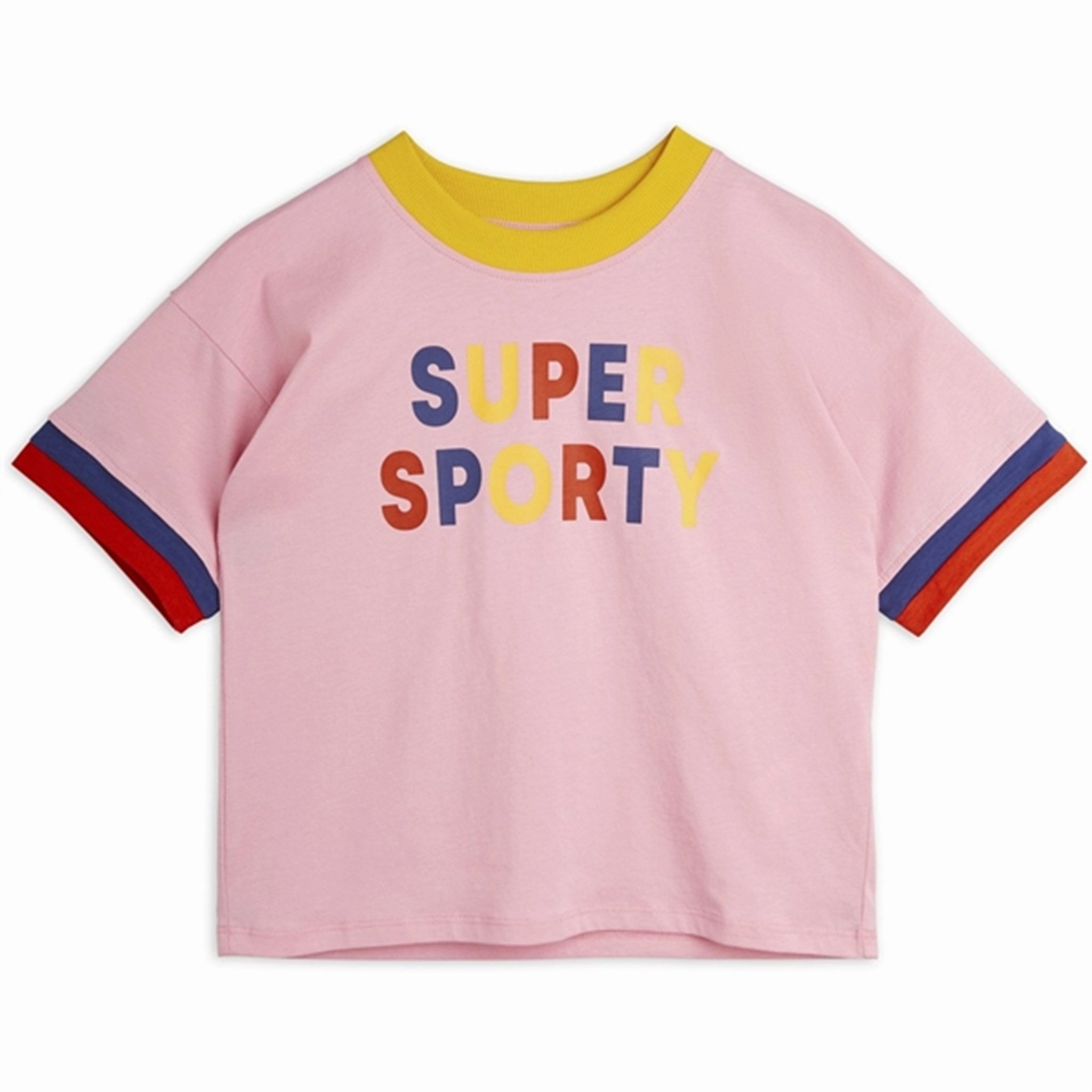 Mini Rodini Pink Super Sporty Sp T-shirt Curved Hemline