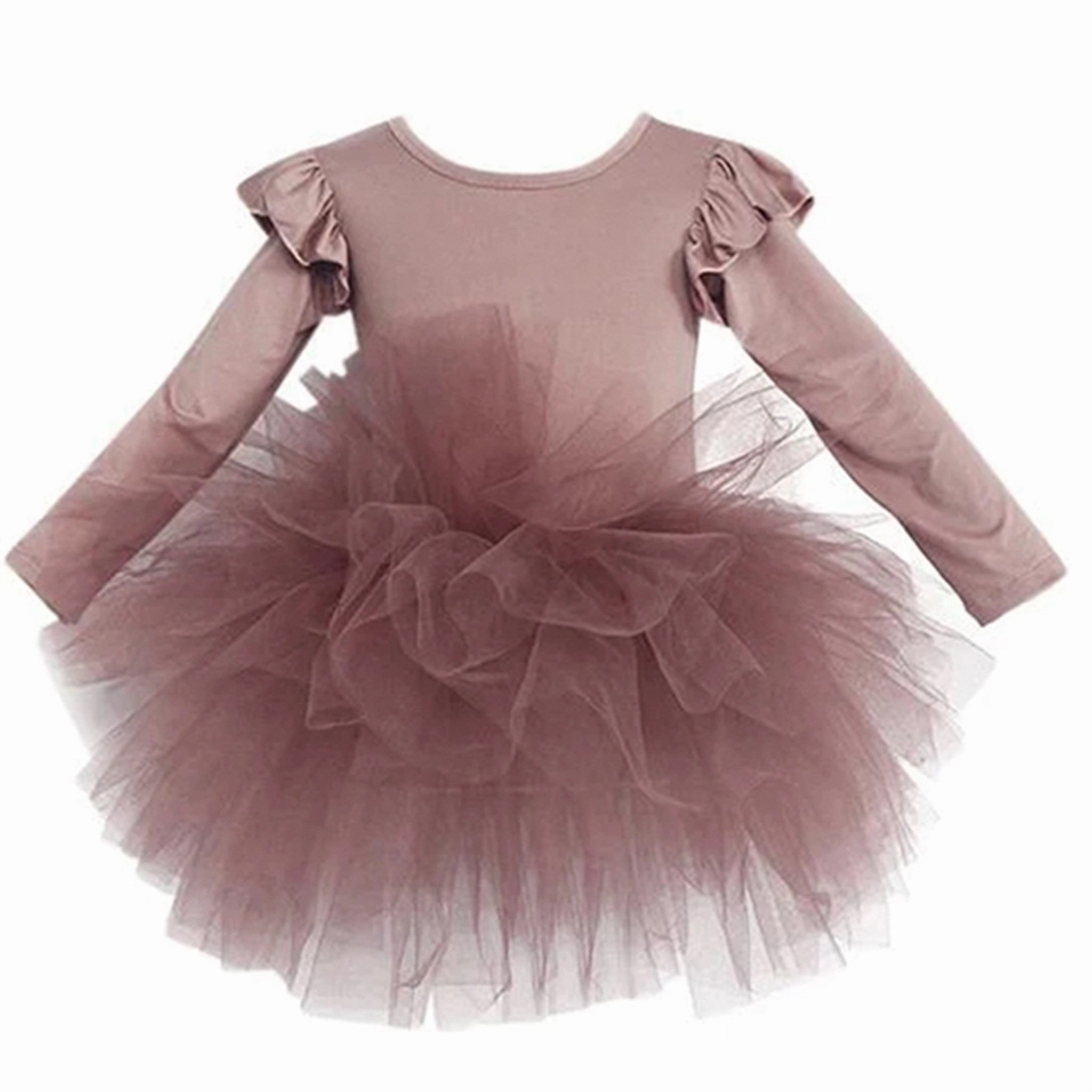 Dolly by Le Petit Tom Timeless Long Sleeve Tutu Dress Mauve Casual Silhouette