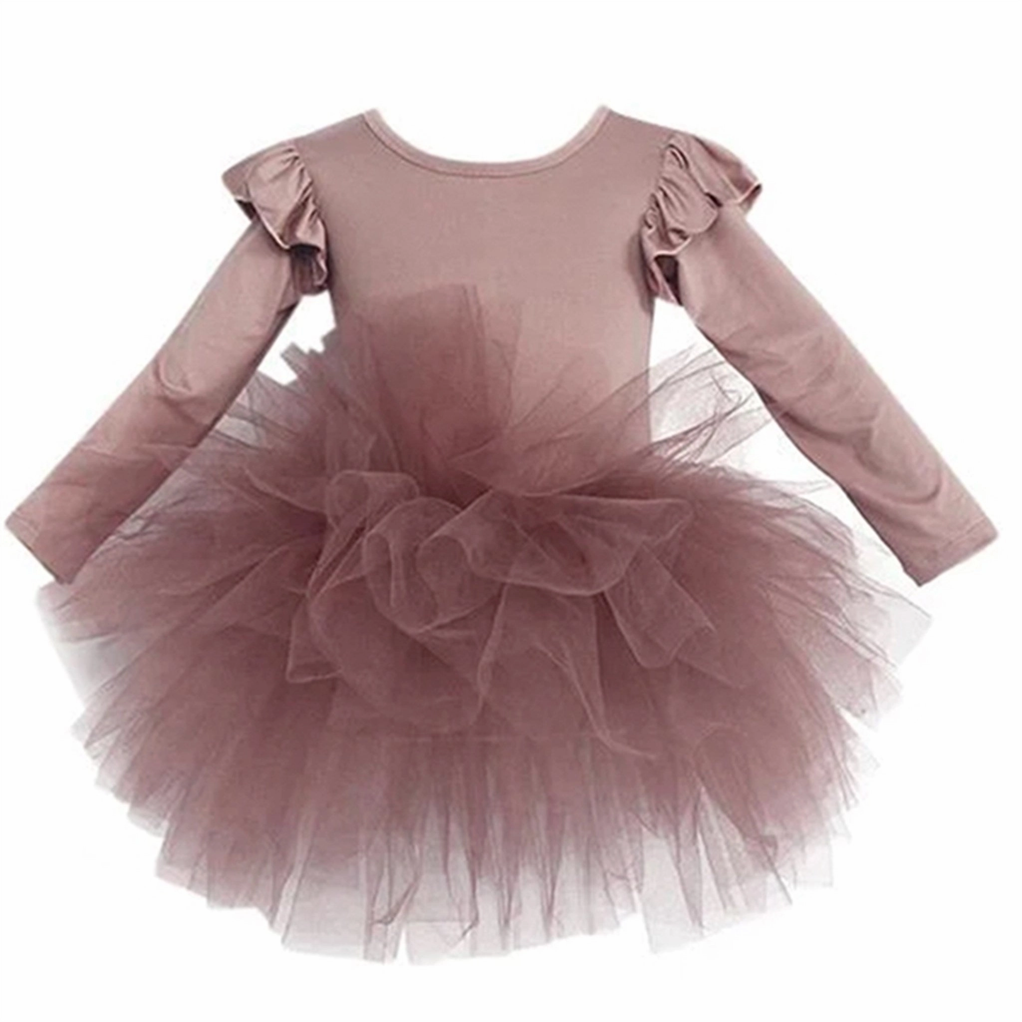Flowing Layers Dolly by Le Petit Tom Timeless Long Sleeve Tutu Dress Mauve