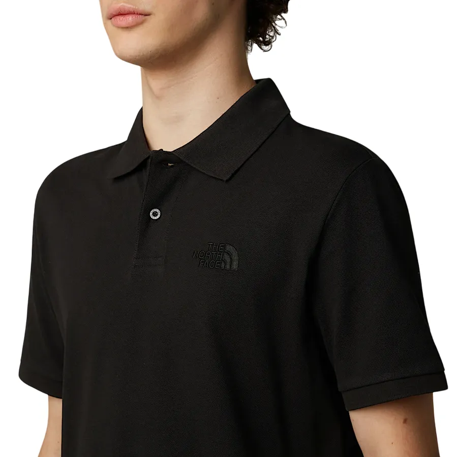 The North Face polo manica corta da uomo in cotone piquet Essential NF0A8C1PJK3 nero Stylish Fit Classic Collar