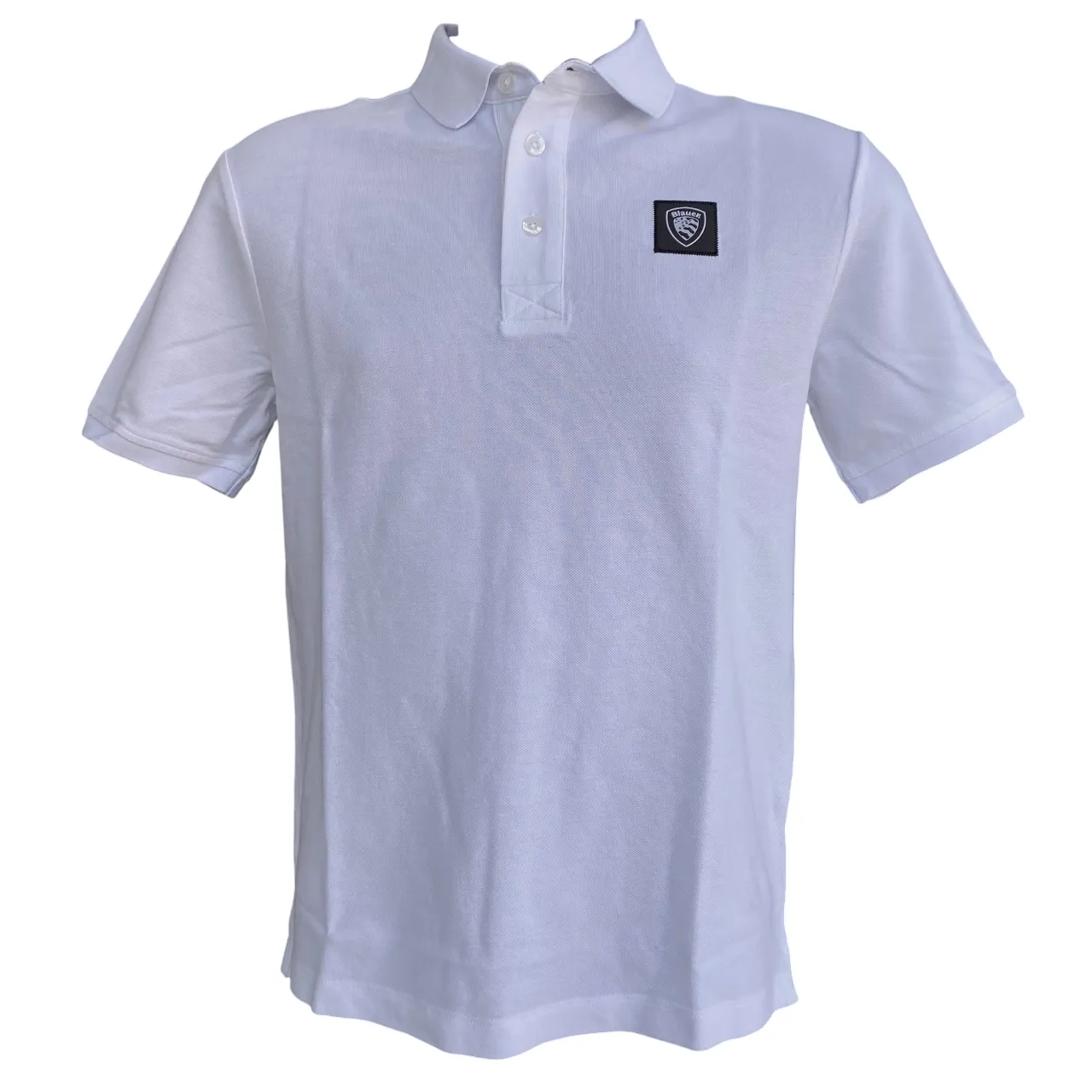 Blauer polo in cotone pique manica corta da uomo Alban 25Sblut02309 007125 100 bianco Tailored Silhouette Weekend Outing