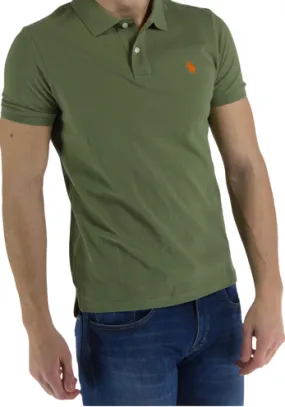 Relaxed Neckline Summer Office U.S. Polo Assn. Polo uomo manica corta King 41029 65079 241 verde