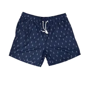 Wrinkle Resistant Astrolabio Costume Pantaloncino Uomo Fantasia Ancora M98J 956 Blu | Nautico