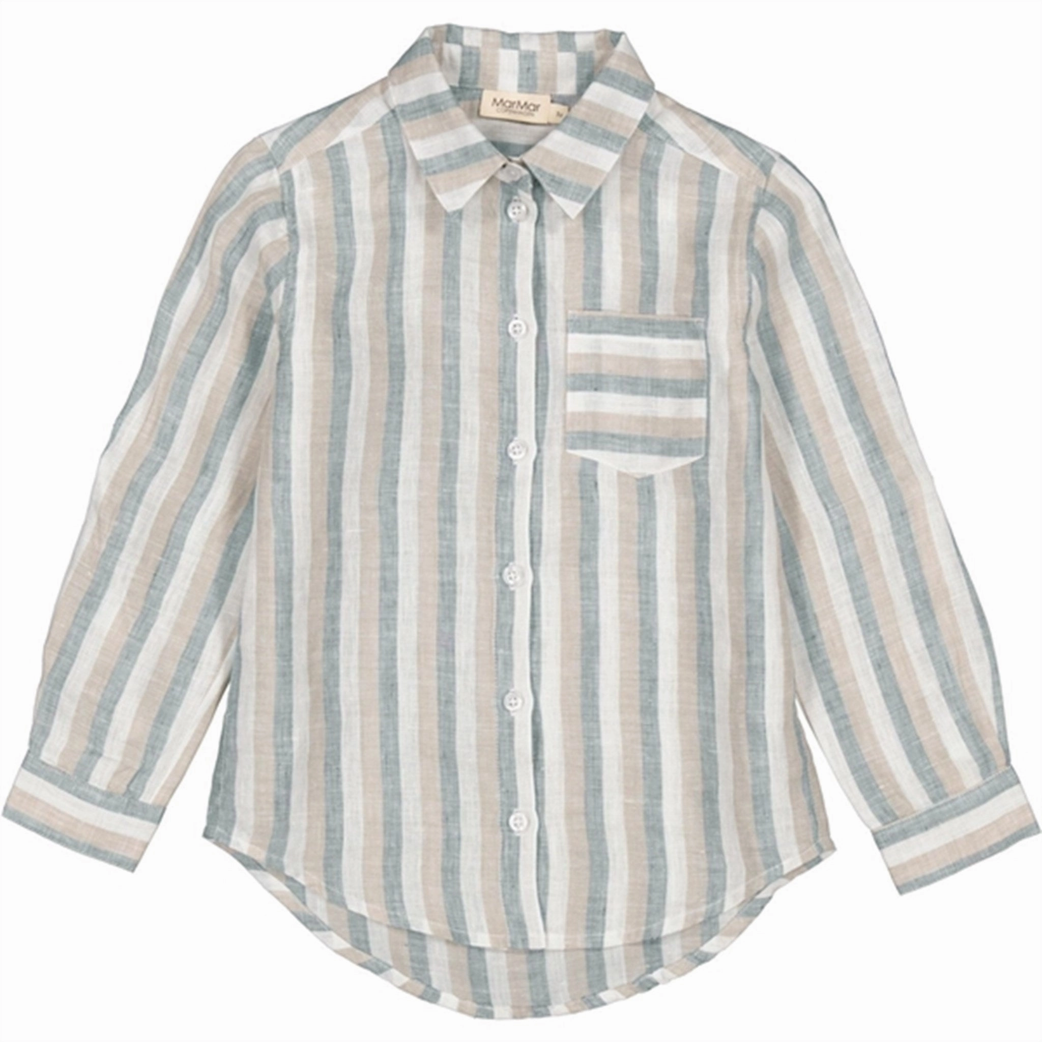 MarMar Dusty Blue Stripe Tommy Shirt Snug feel