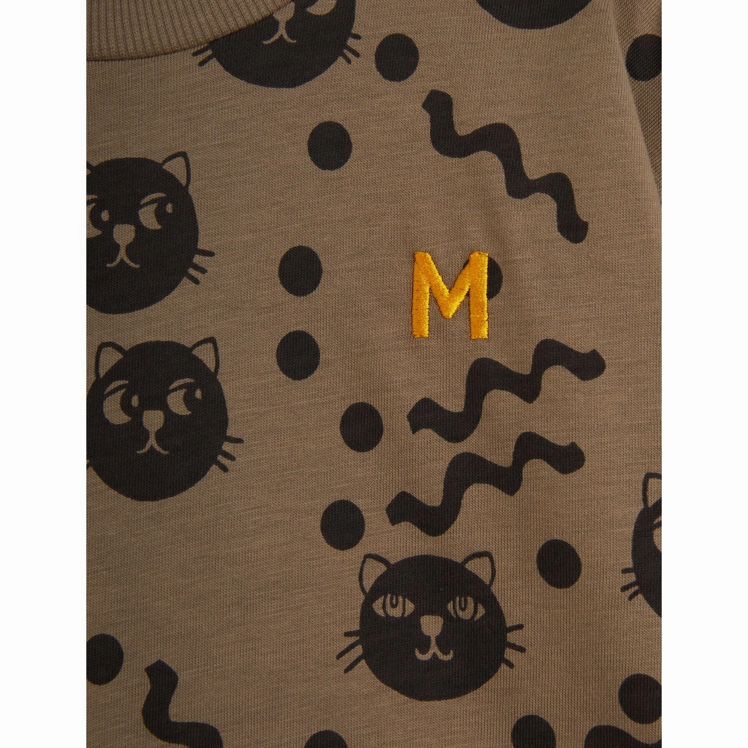 Gradient effect Mini Rodini Brown Squiggly Cats AOP Blouse