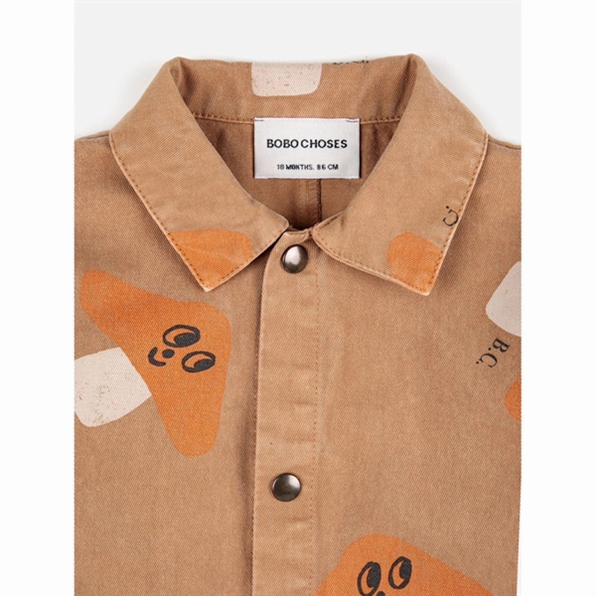 Work Office Bobo Choses Brown Mr. Mushroom Woven Overall AOP