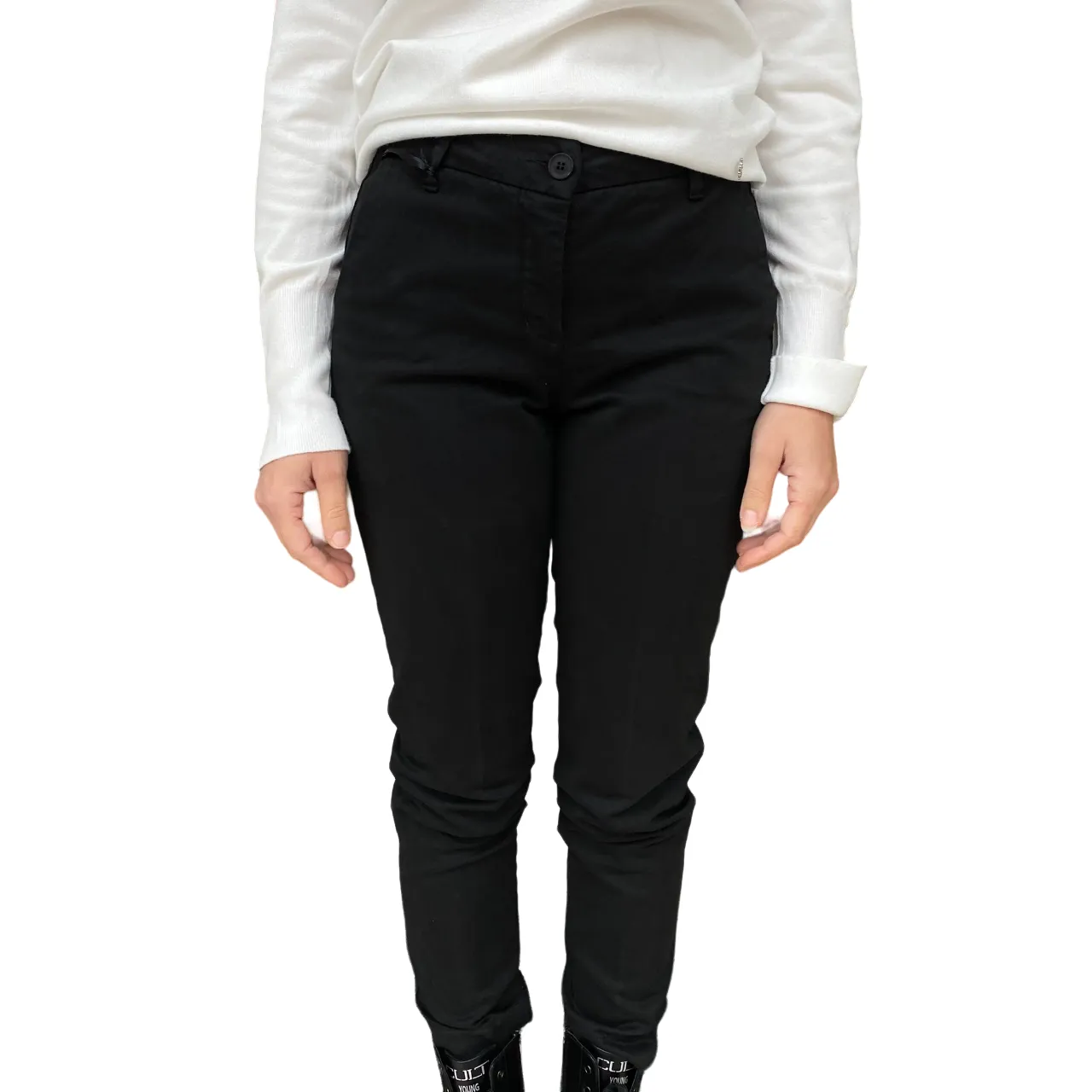 Minimal Edge Griffai pantalone capri da donna in gabardina DGF4703 nero