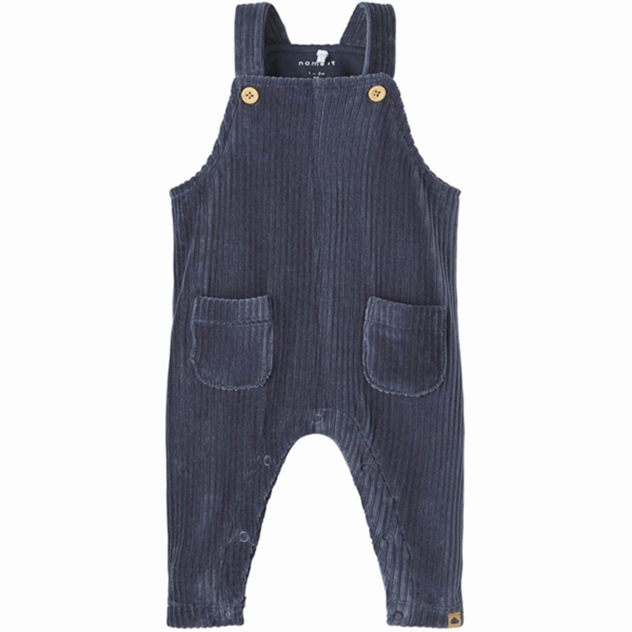 Name it India Ink Nash Velour Overalls Retro Charming Simple Picnic