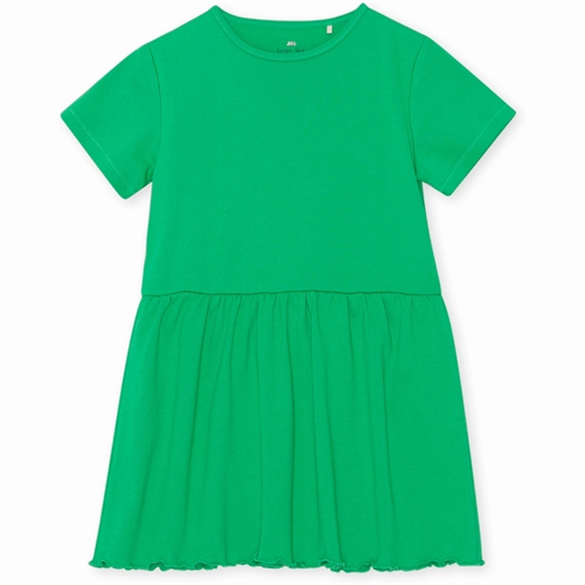Konges Sl?jd Niroli Kelly Green Kjole Layered Fabric Ribbed-Texture