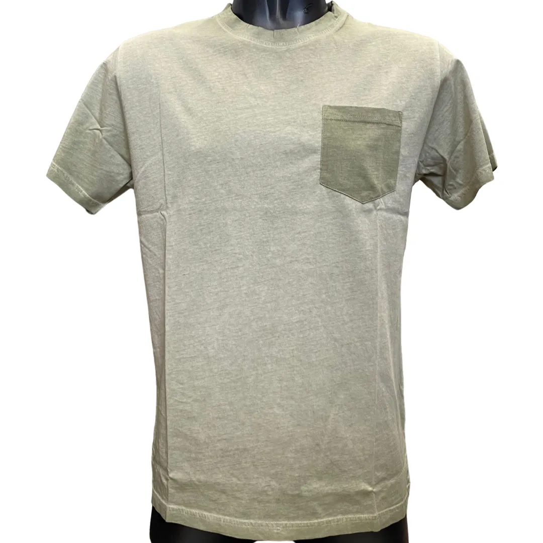Short Sleeve Bomboogie maglietta manica corta da uomo con taschino TM7906TJEP4 315 verde timo