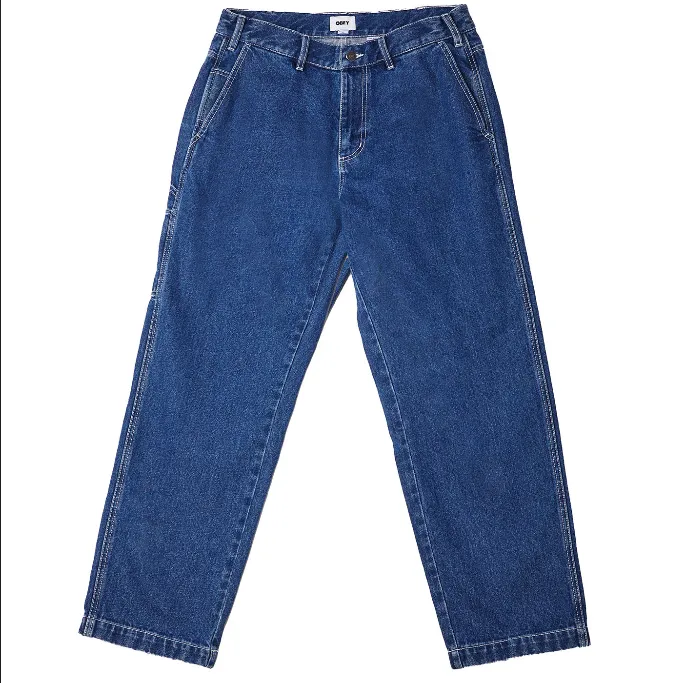 Obey Pantalone in Denim da uomo Hardwork Carpentiere 142010078 blu medio Date Night Sunny Vibes