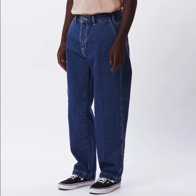 Obey Pantalone in Denim da uomo Hardwork Carpentiere 142010078 blu medio Flexible Fit