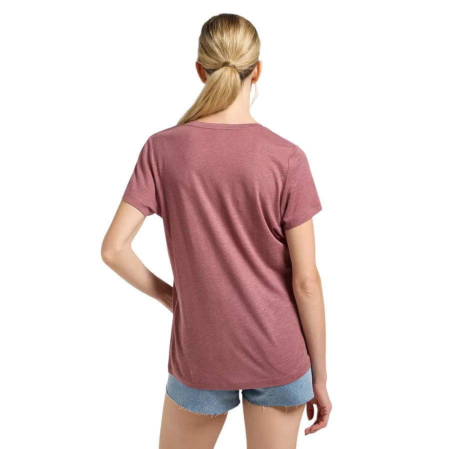 Micro Perforation Chill Design Lee maglietta manica corta con scollo a V 112363617 Henna terra rossa