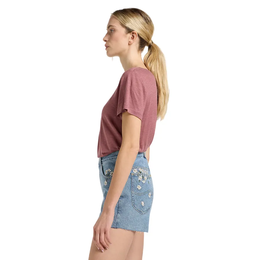 Lee maglietta manica corta con scollo a V 112363617 Henna terra rossa Running Gear Adaptable