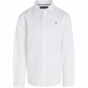 Tommy Hilfiger Solid Waffle Shirt White Subtle Print