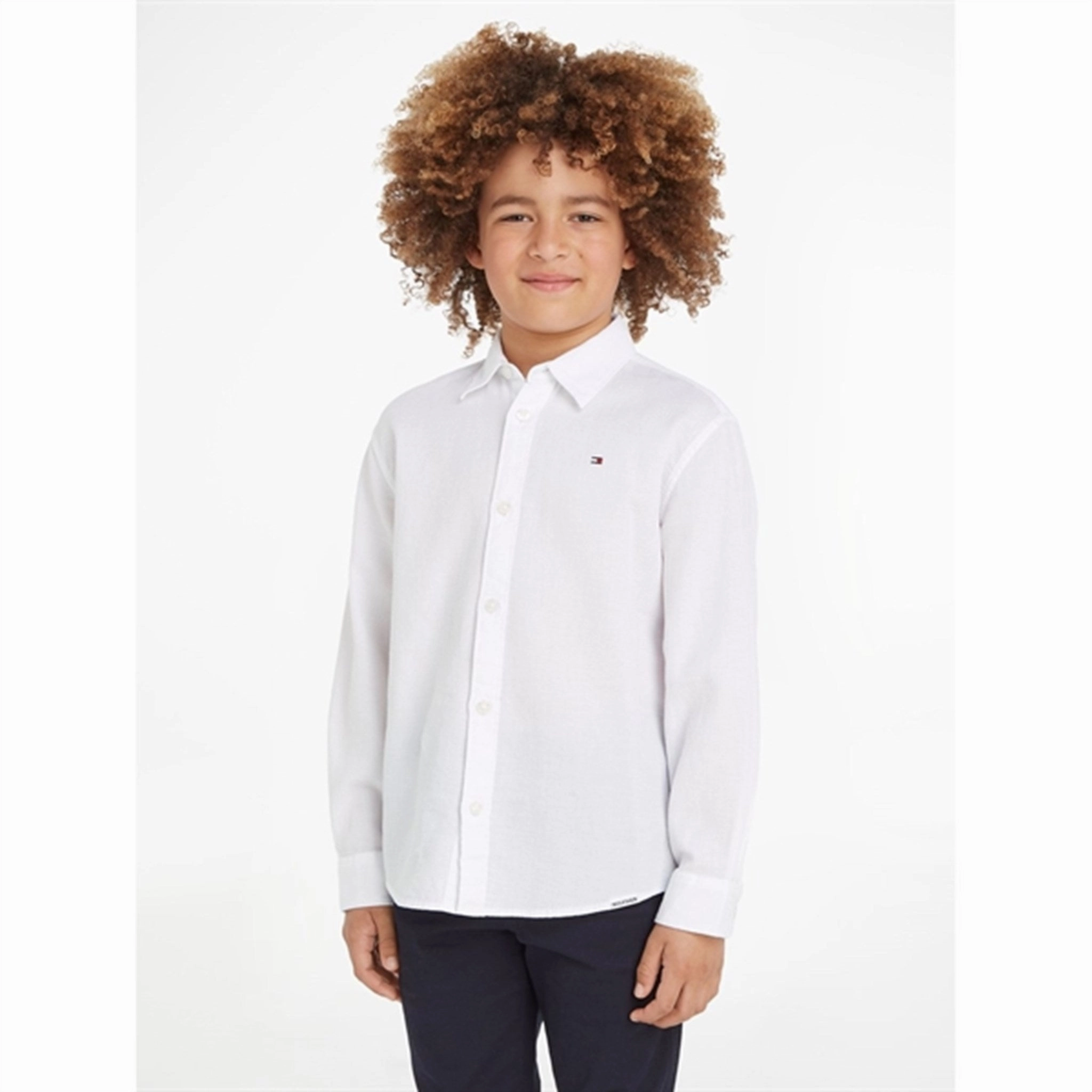 Tommy Hilfiger Solid Waffle Shirt White Durable Texture
