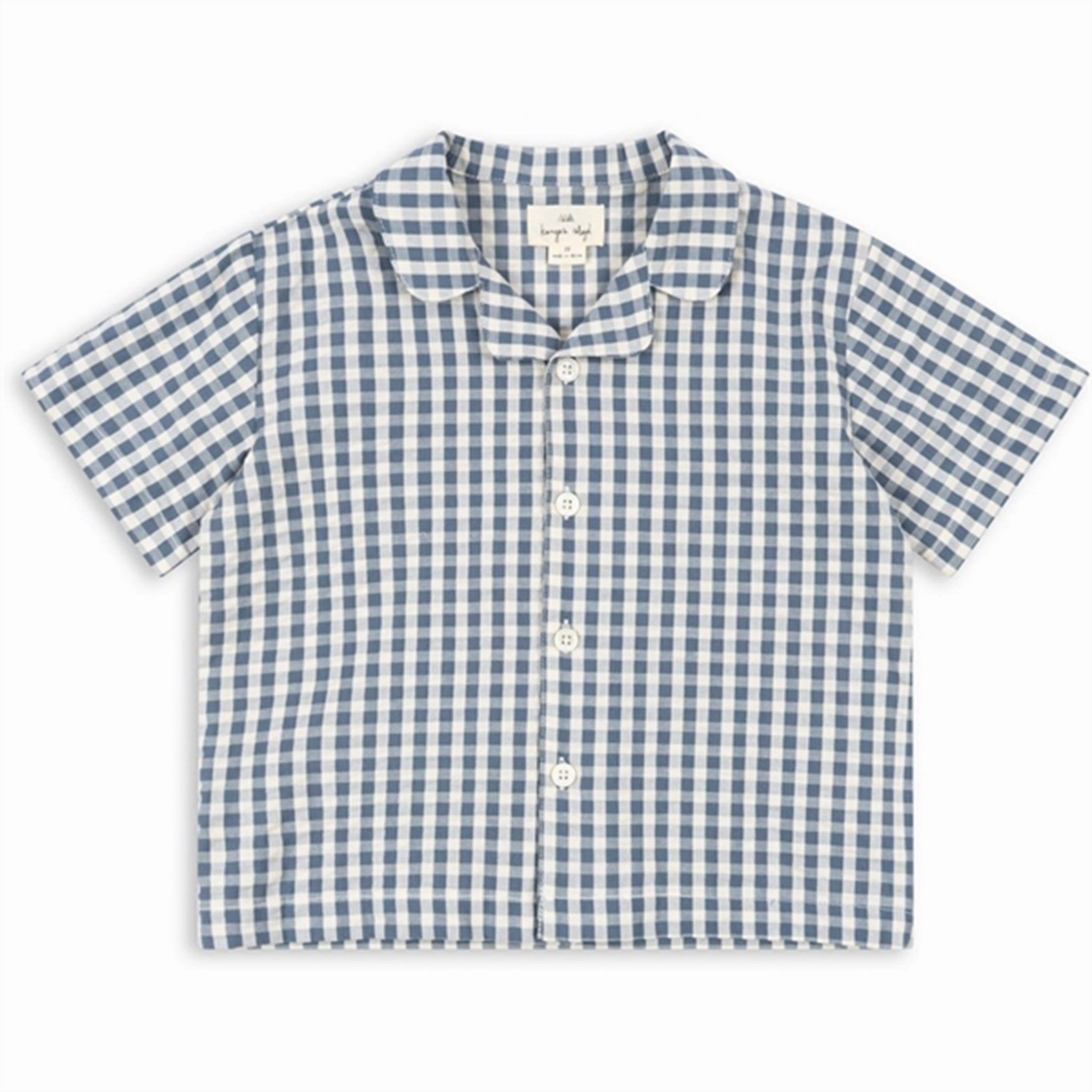 Sleek Silhouette Clean Edge Trim Konges Sl?jd Captains Blue Check Kim Shirt