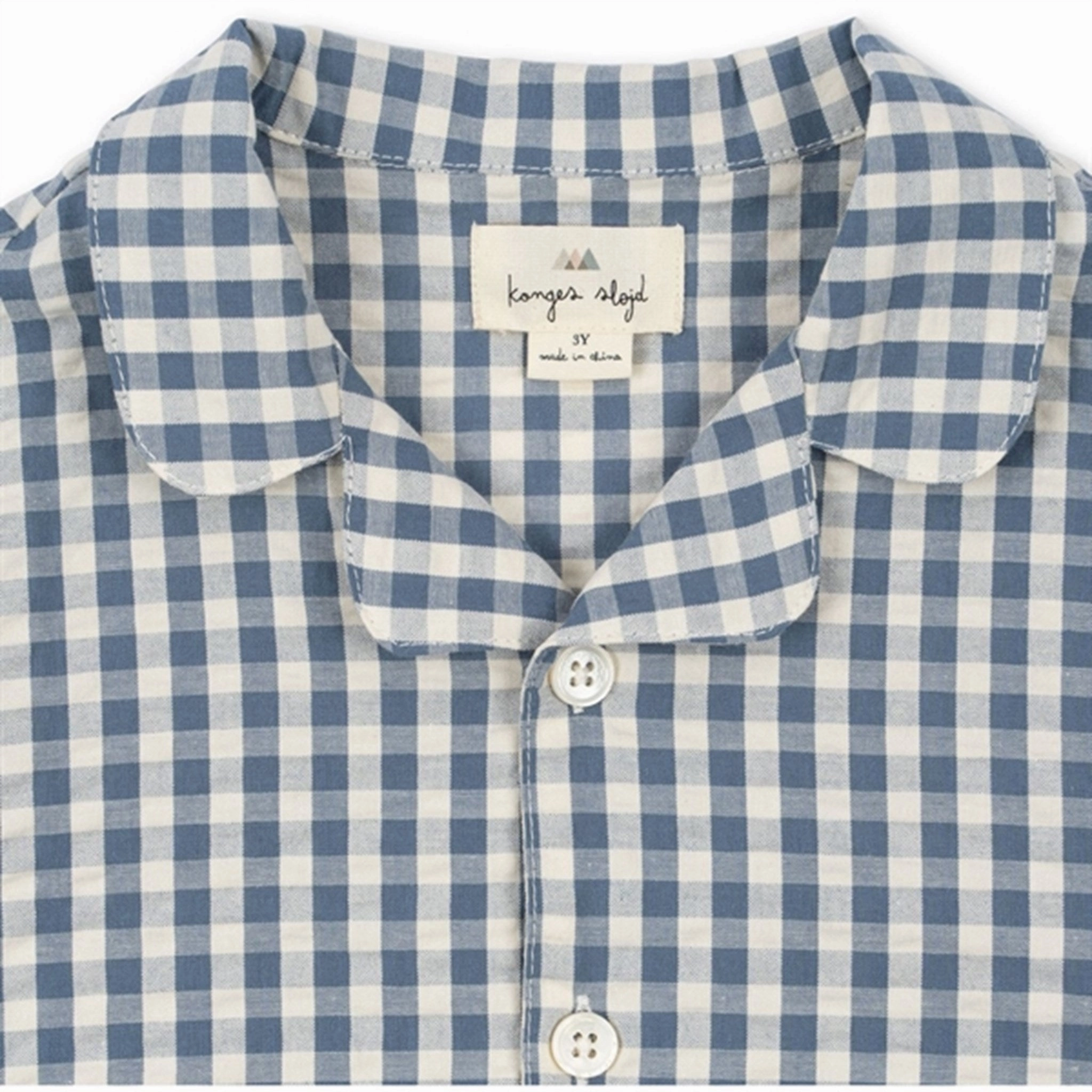 Konges Sl?jd Captains Blue Check Kim Shirt Travel Friendly Comfortable Fabric