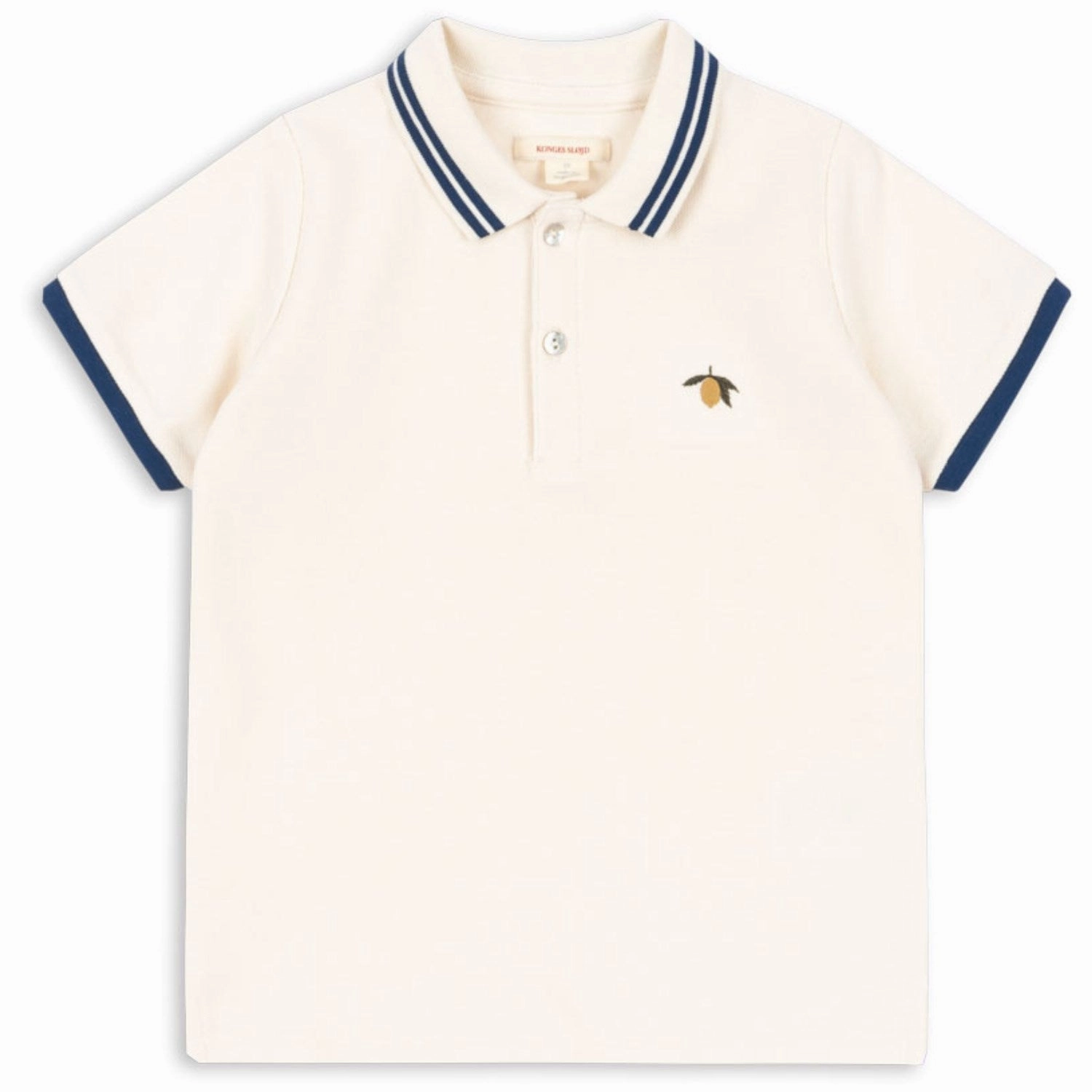 Konges Sl?jd Antique White Florian Polo Shirt Gots NoChafe Collar Lining
