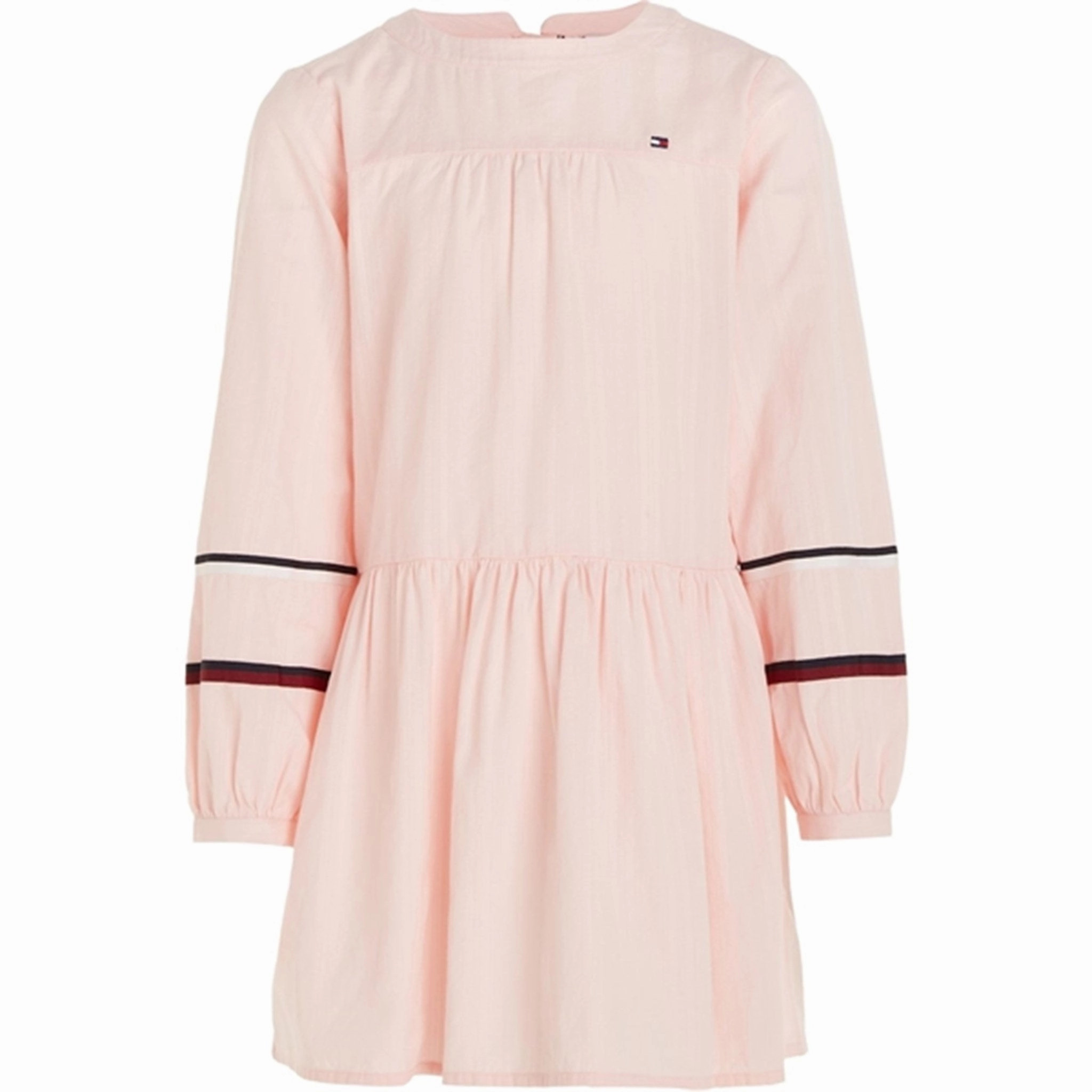 Perfect Layering Tommy Hilfiger Global Stripe Tape Detail Dress Pink Crystal