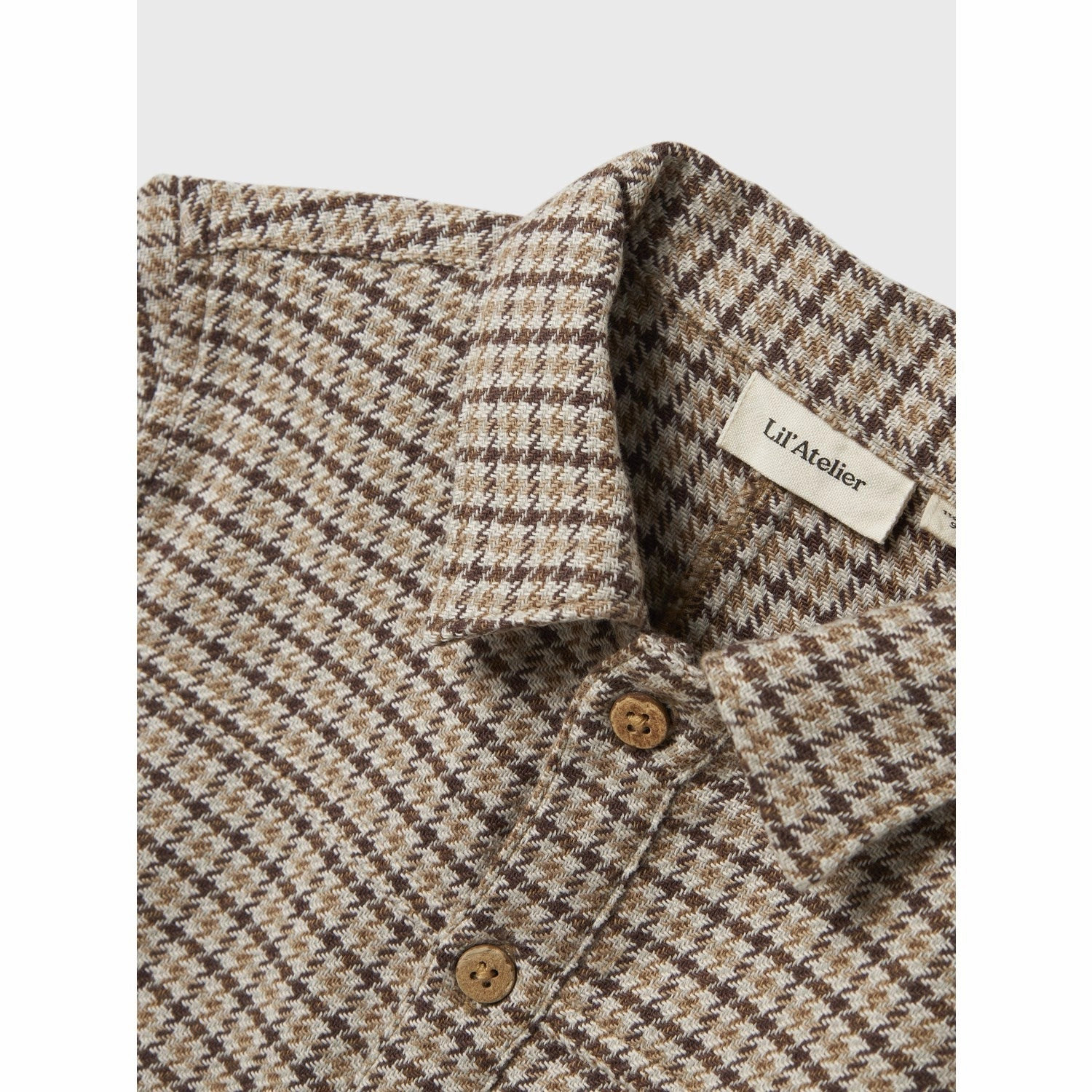 Multi Layer Stitching Striped style Lil'Atelier Petrified Oak Tevin Regular Shirt Jacket