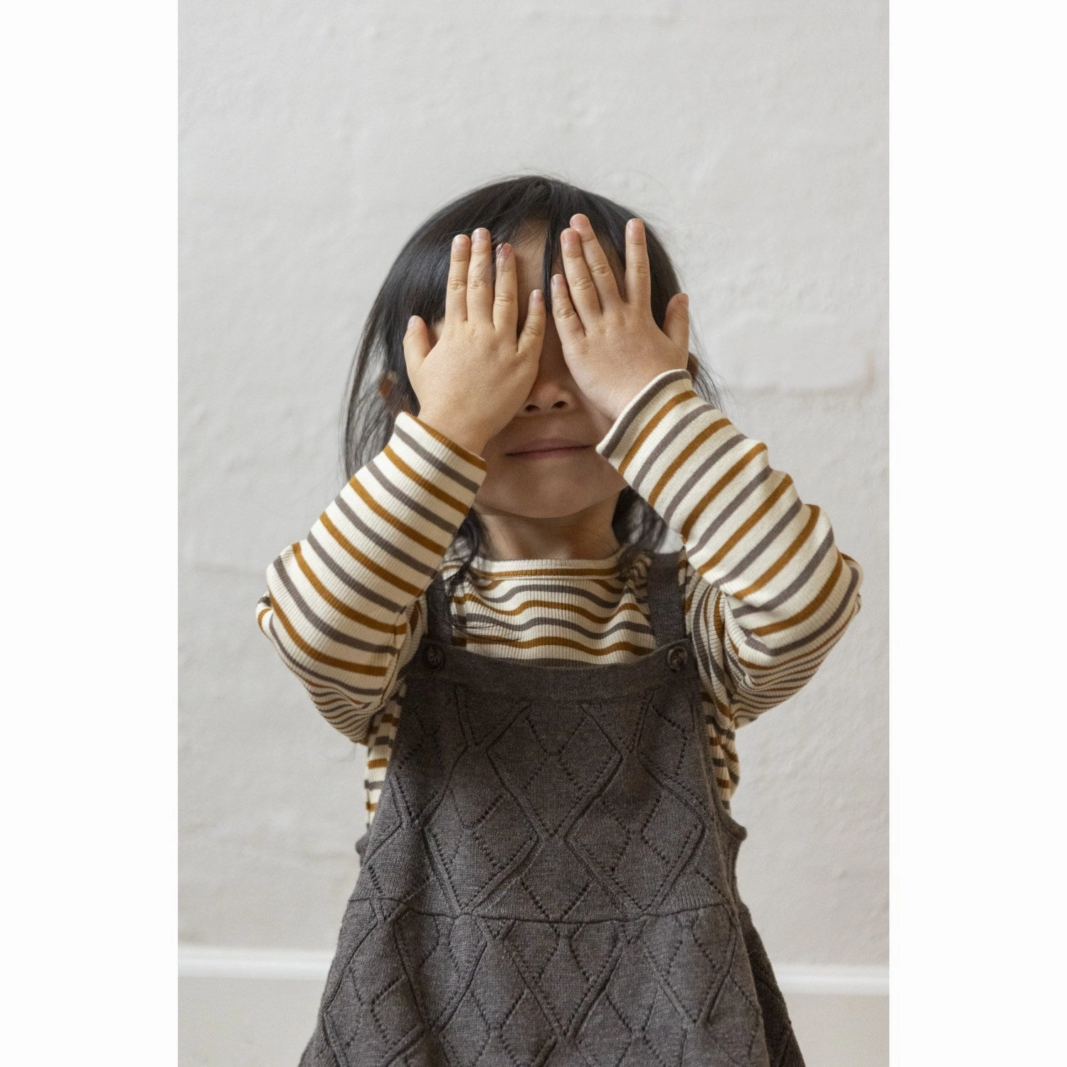 Petit Piao Chocolate Brown/Golden Sun/Dark Off White Blouse Modal Striped Sporty Look