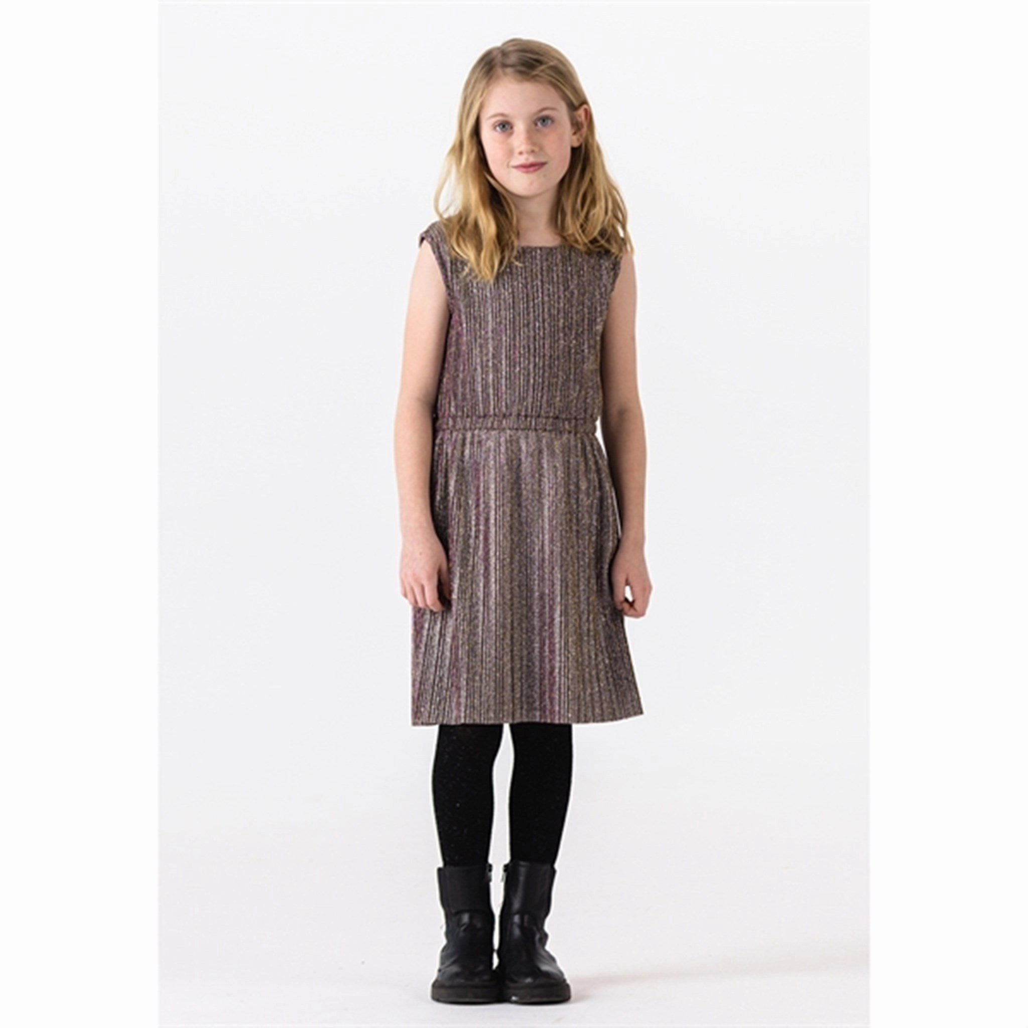 The New Cafe Au Lait Eviana Glitter Dress Smart and Relaxed Soft Contour