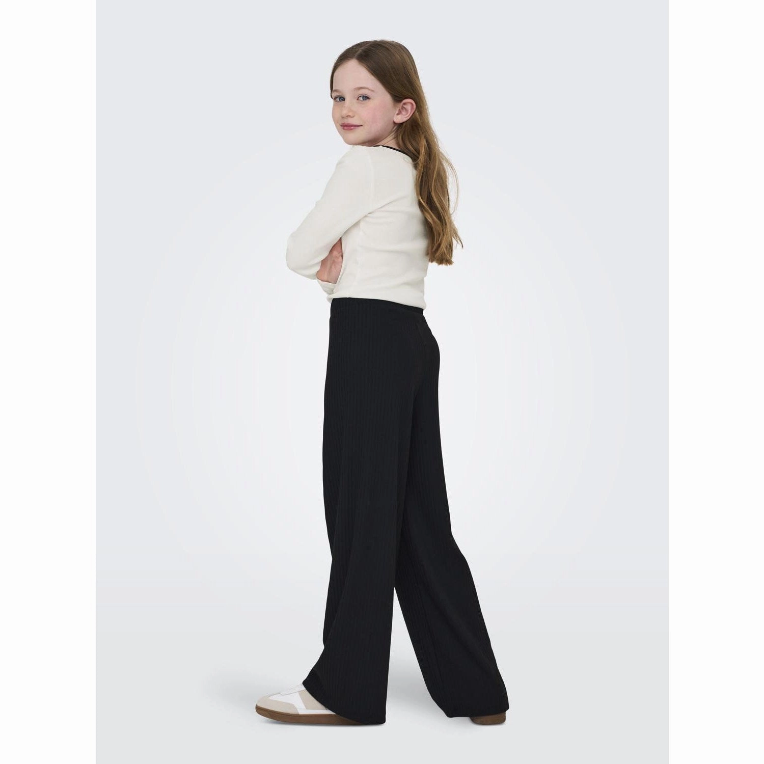 kids ONLY Cloud Dancer Black Bow Kogsofia L/S Bow Top Jrs Workwear Style Weekend Adventure