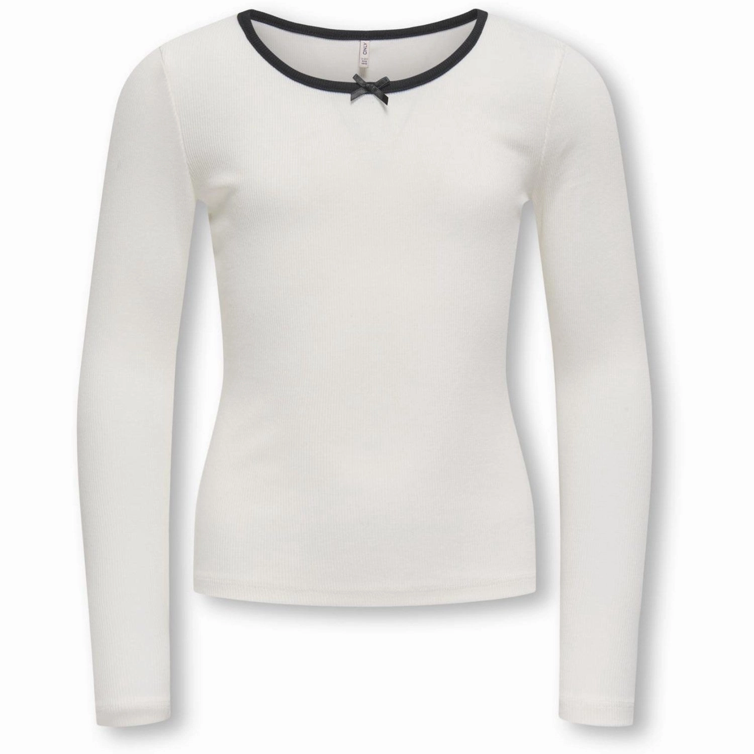 kids ONLY Cloud Dancer Black Bow Kogsofia L/S Bow Top Jrs Unisex Option