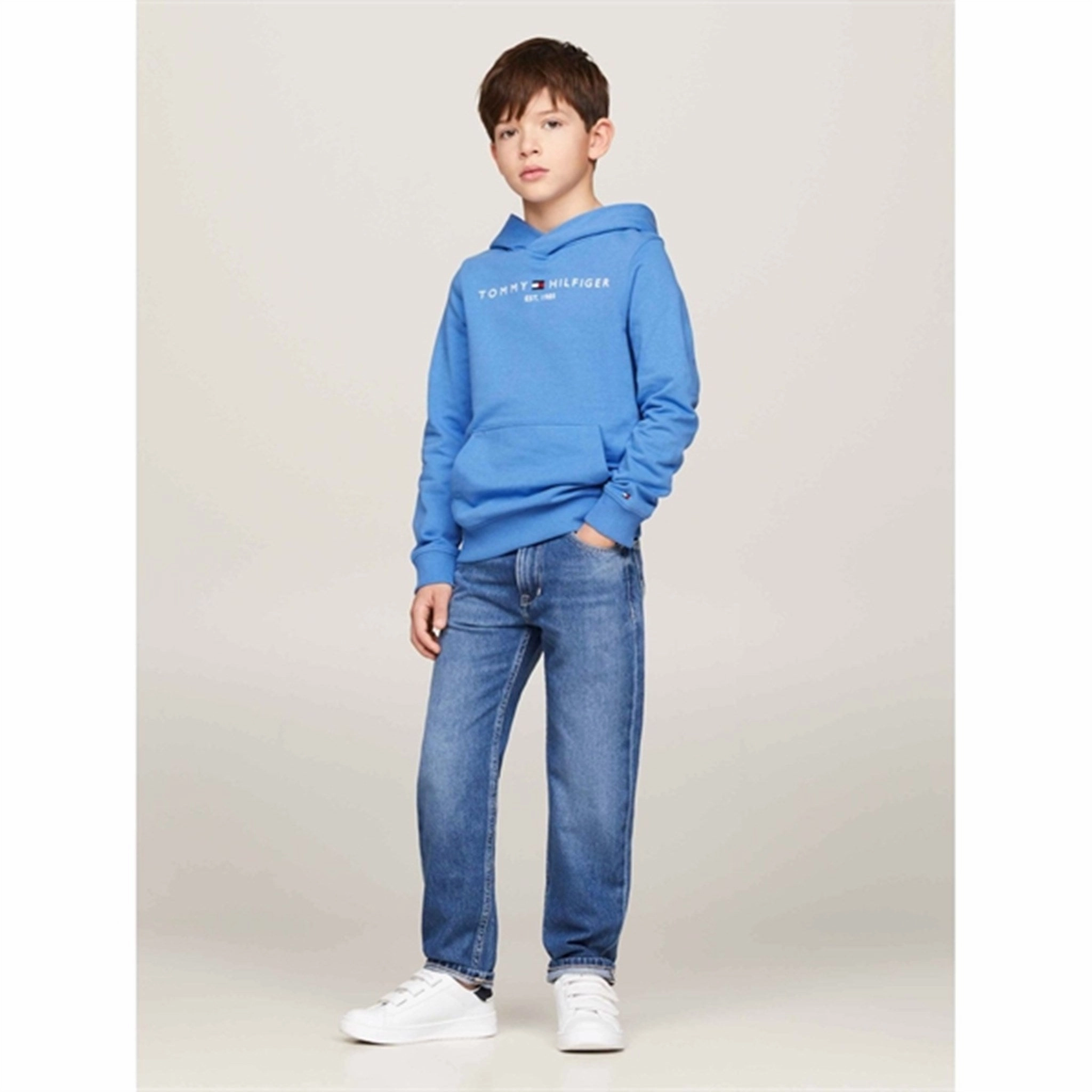 friends gathering Minimal Comfort Tommy Hilfiger Essential Hoodie Blue Spell