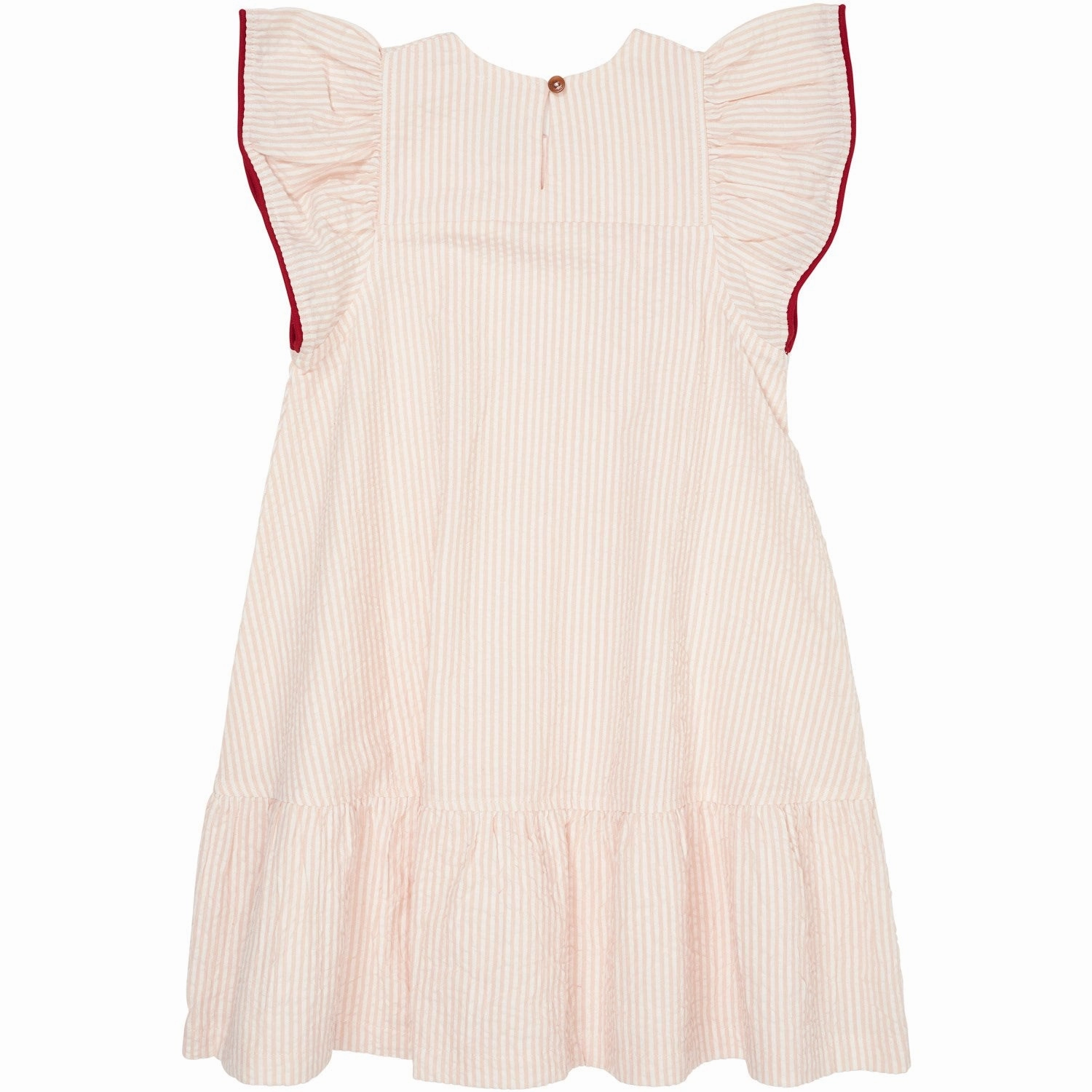 COPENHAGEN COLORS Dusty Rose W Cream Stripe W. Berry Seersucker Dress W. Frill Sleeves Dance Night Night wear