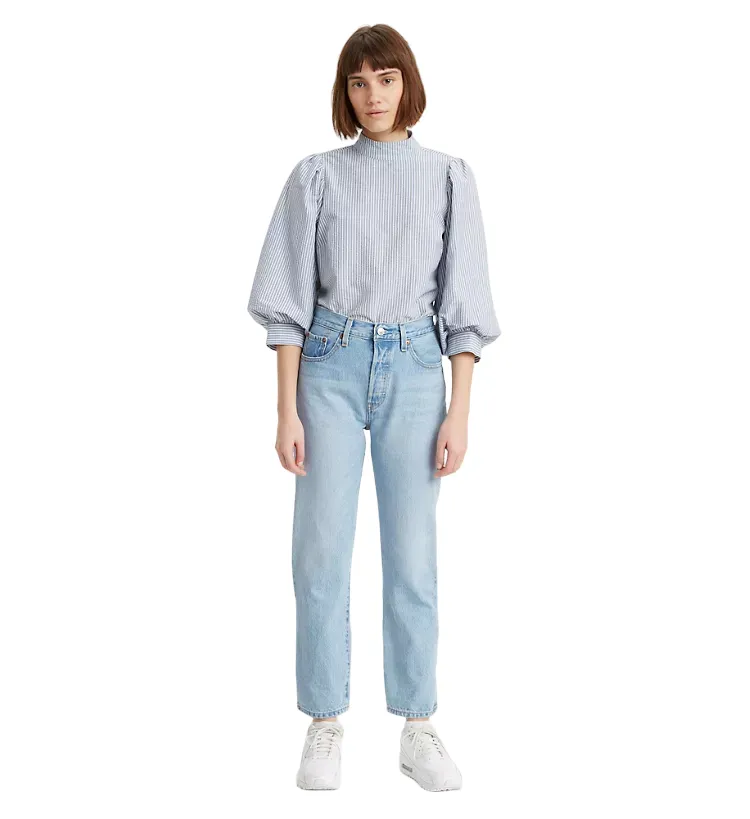 Flexible Motion Abrasion Resistant Material Levi's pantalone Jeans da donna Cropped 501 Original 362000124 blu chiaro