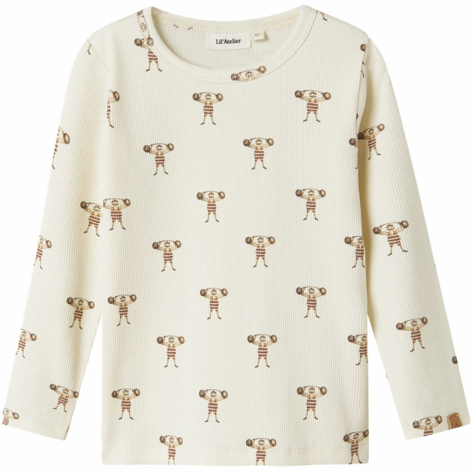 Lil'Atelier Turtledove Strong Man Nmmlavo Enk Ls Slim Top Lil Casual Hangout Moisture Wicking Material