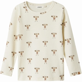 Lil'Atelier Turtledove Strong Man Nmmlavo Enk Ls Slim Top Lil Casual Hangout Moisture Wicking Material