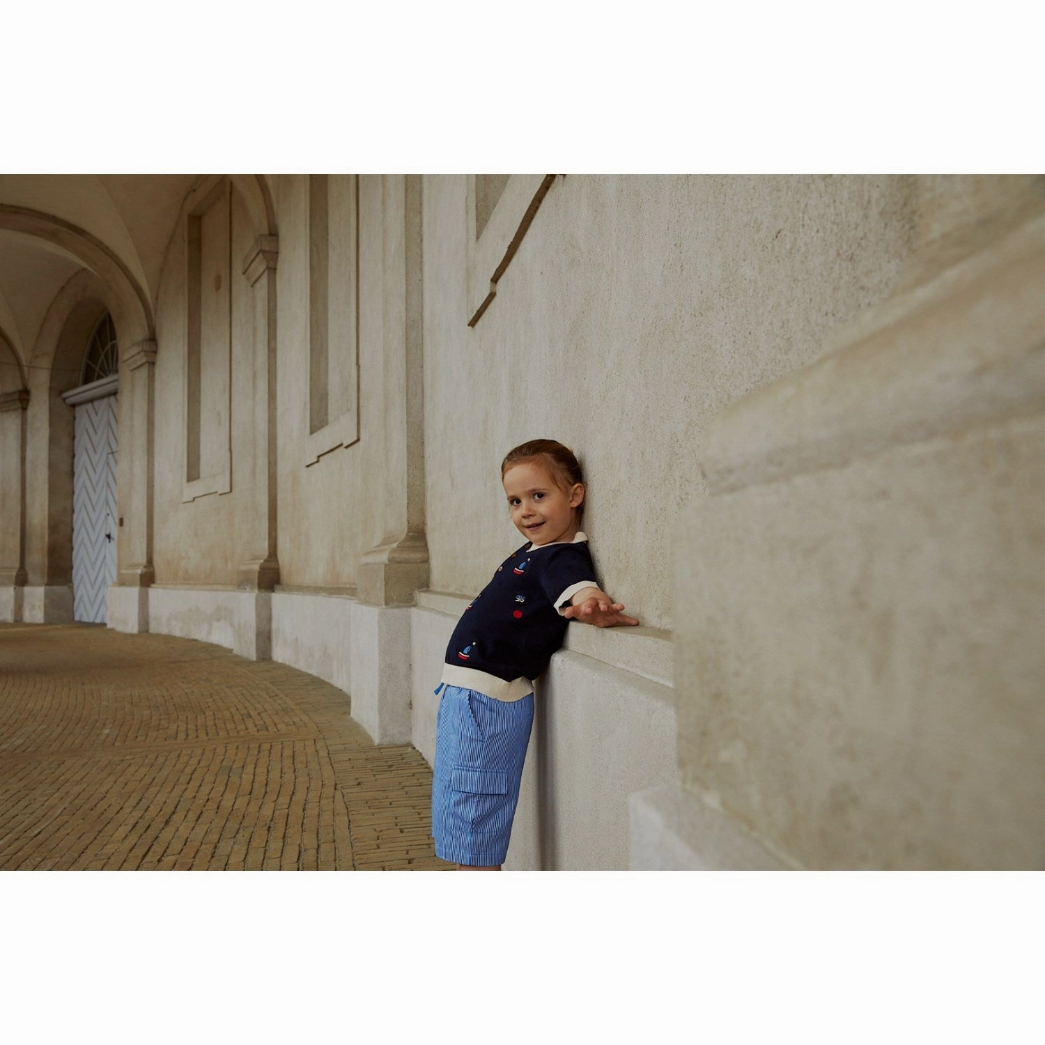 Thermoregulating Fabric Twill Tape Reinforcement COPENHAGEN COLORS Navy/Cream Comb. Polo W. Embroidery