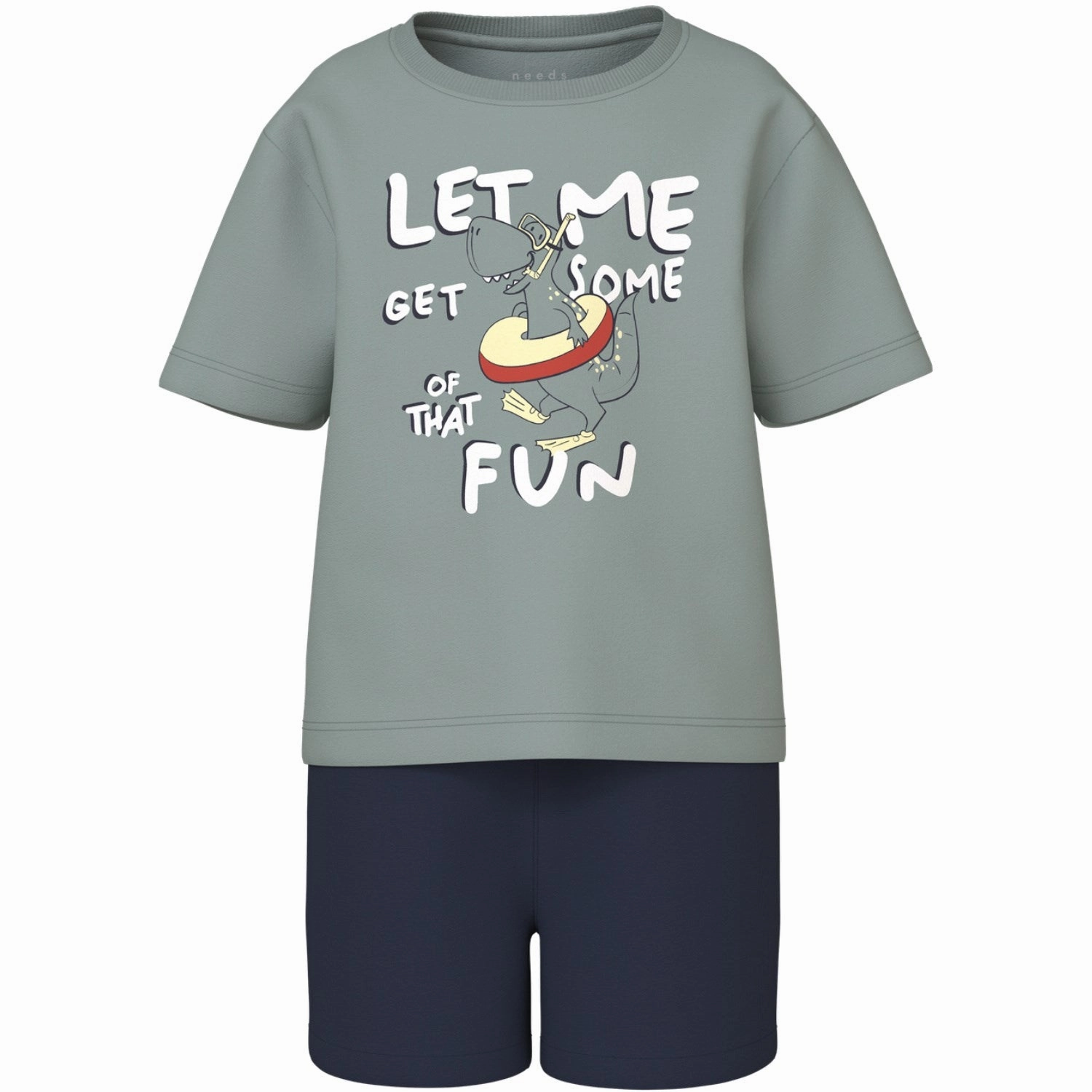 Name It Slate Gray Vigor Regular Shorts Set Casual Essential Wear Classic Wardrobe