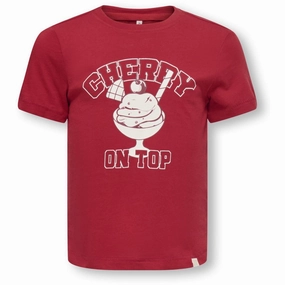 Timeless Layering Kids ONLY MINI Equestrian Red Varsity Kmgcandy Life S/S Reg Printed Tee Jrs