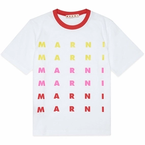 Marni White Logo T-shirt Breathable Yarn Composition High Quality