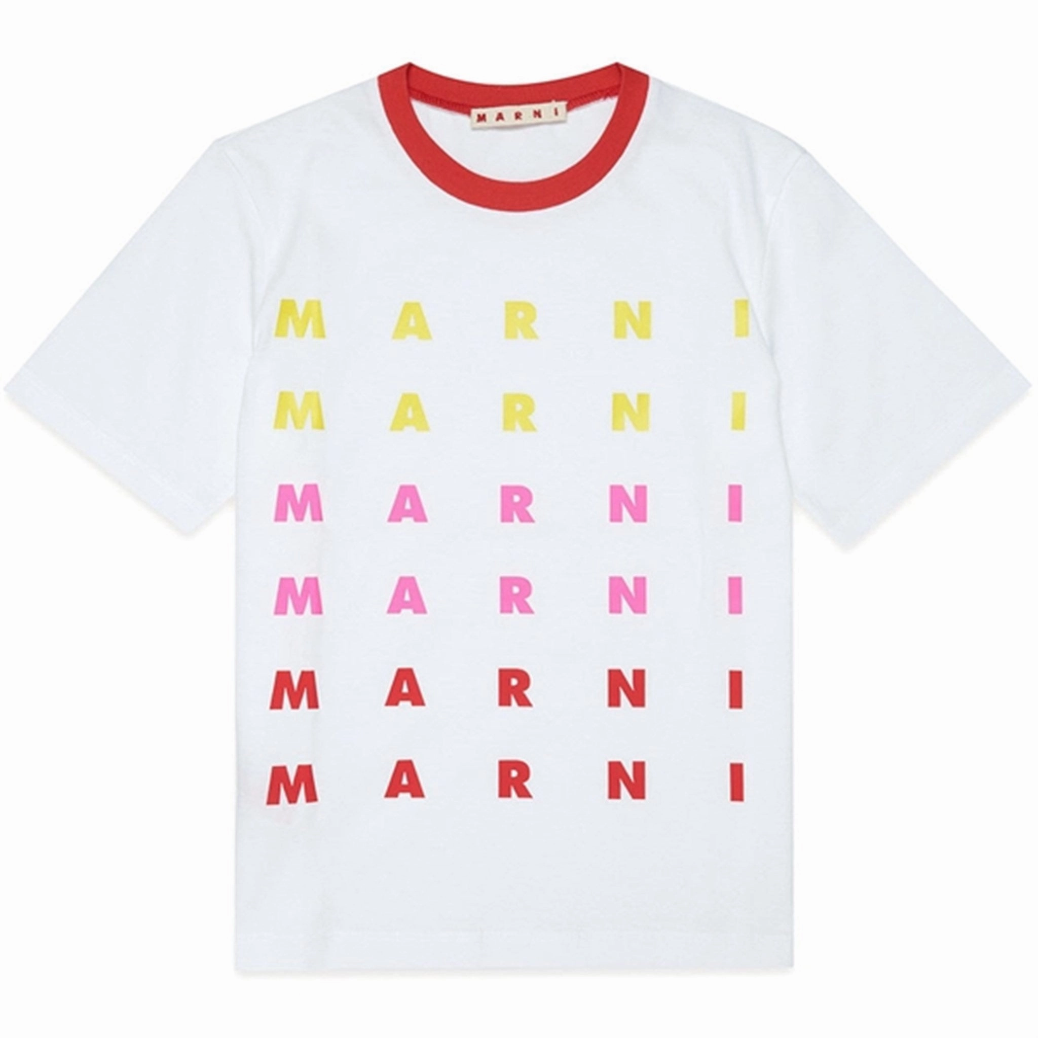 Marni White Logo T-shirt Breathable Yarn Composition High Quality