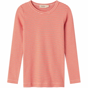 MarMar Modal Fine Rib Red Stripe Tani Blouse On-The-Go Style Airflow Ventilation System