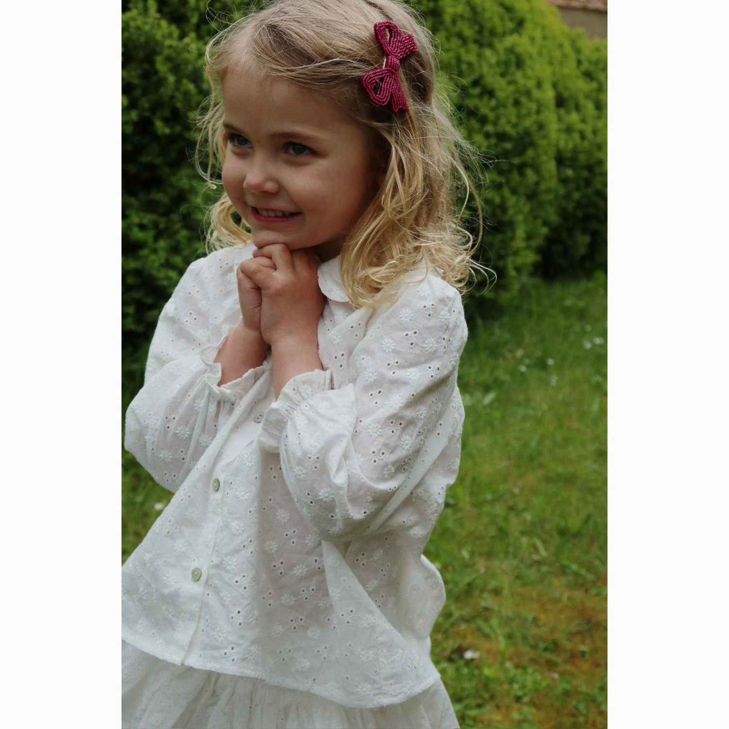 Konges Sl?jd Optic White Lacey Collar Shirt Fitted Cut