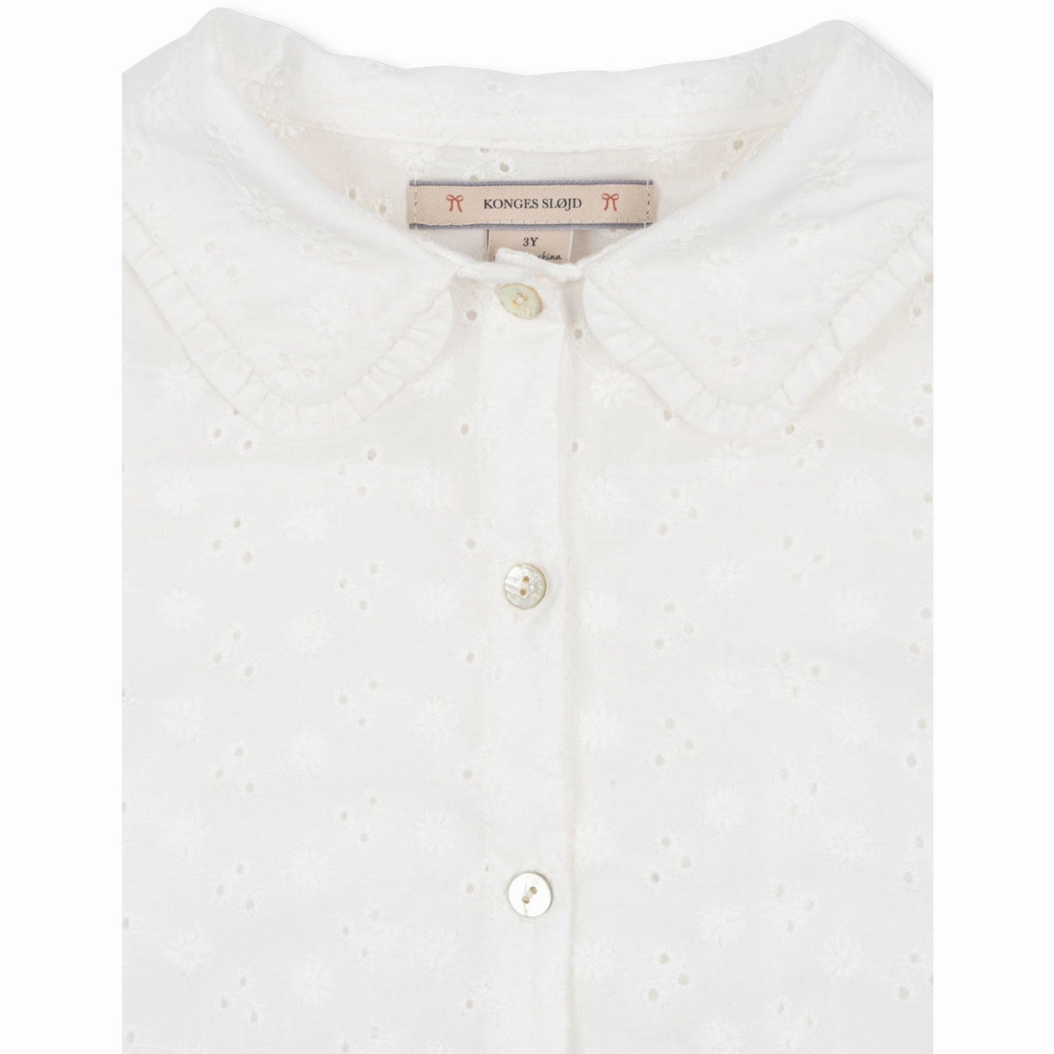 Tailored Style Konges Sl?jd Optic White Lacey Collar Shirt