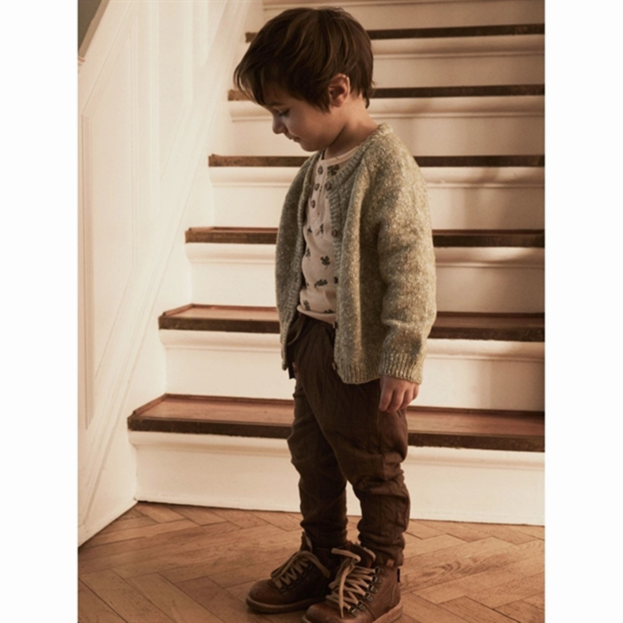 Breathable Cotton Tropical theme Lil'Atelier Wood Ash Geo Slim Blouse