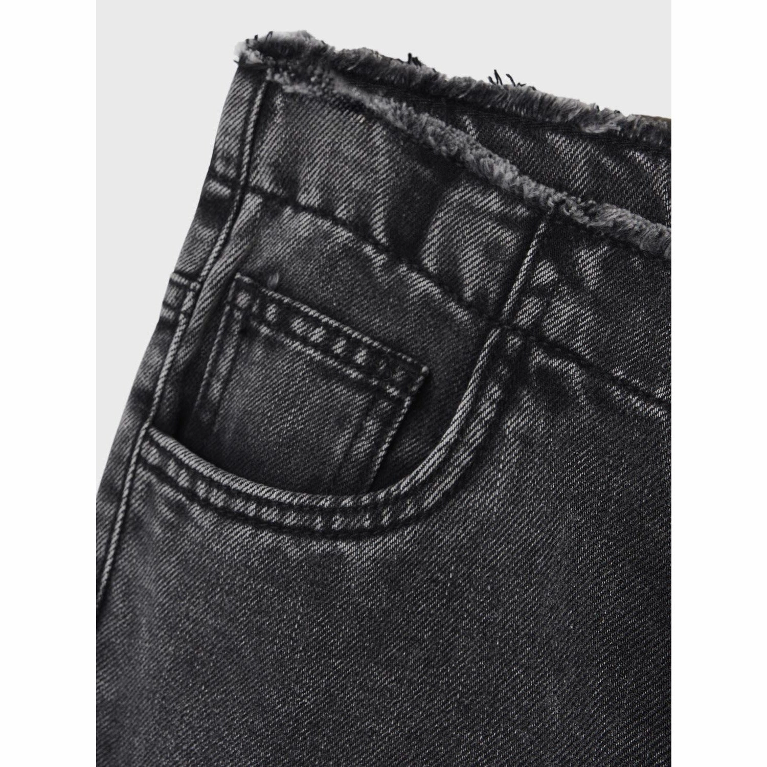 Chill Vibe Street Routine Name It Dark Grey Denim Rose Wide Jeans