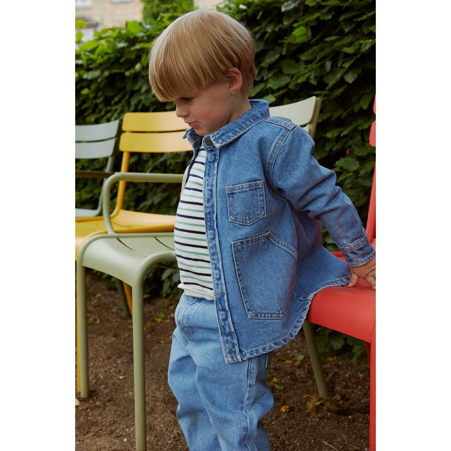 COPENHAGEN COLORS Lt Blue Indigo Washed Organic Junior Jeans, Reugular Fit All Day Wear