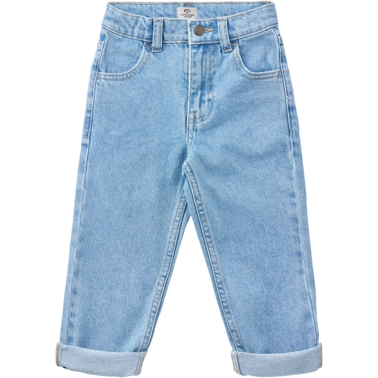 COPENHAGEN COLORS Lt Blue Indigo Washed Organic Junior Jeans, Reugular Fit Casual Comfort Matching Basic