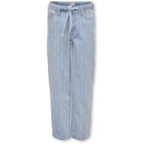 Easy Fashion Clean Fit kids ONLY Light Blue Denim Stripe Koggianna Mw Straight Stripe Dnm York