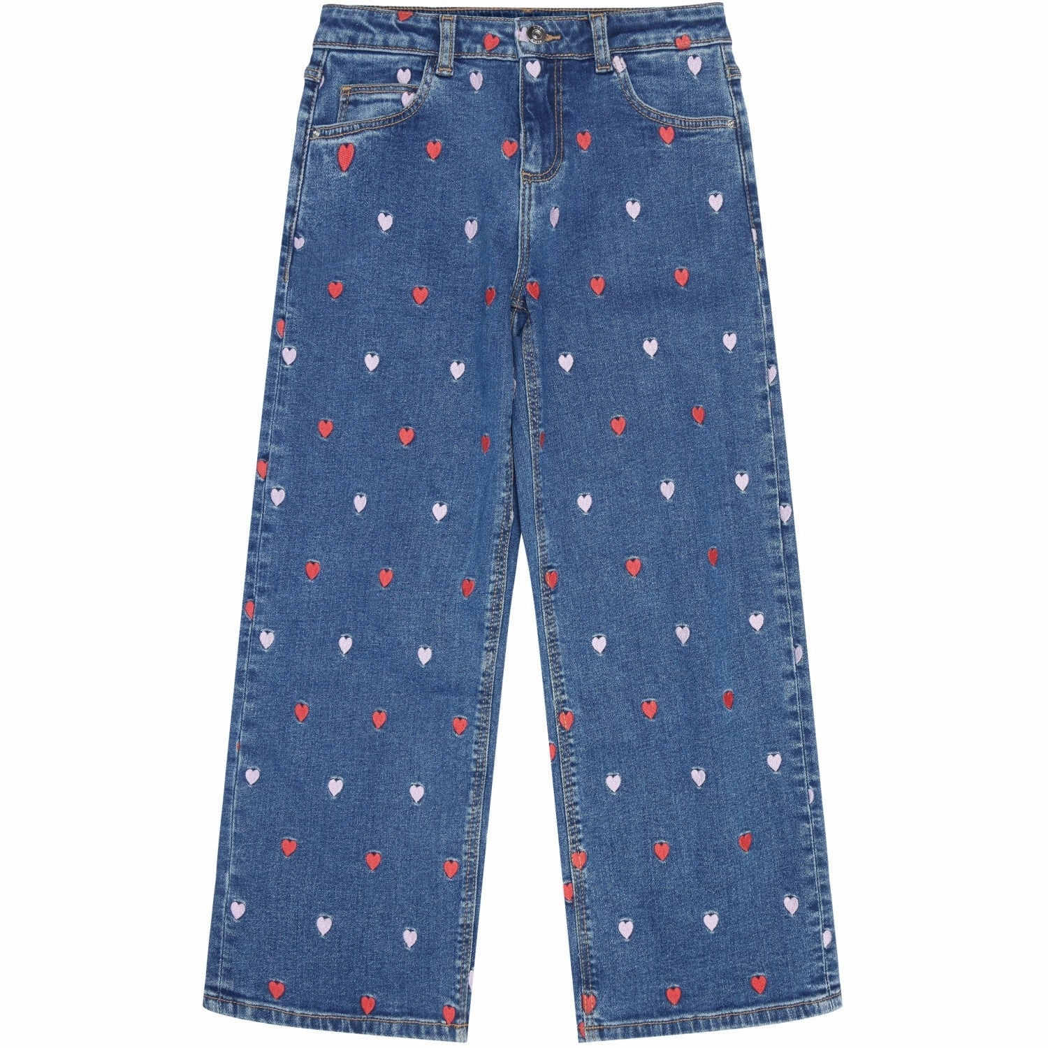 Zip Fly Closure Chill Outfit The New Medium Blue Wash Lovina Wide Jeans