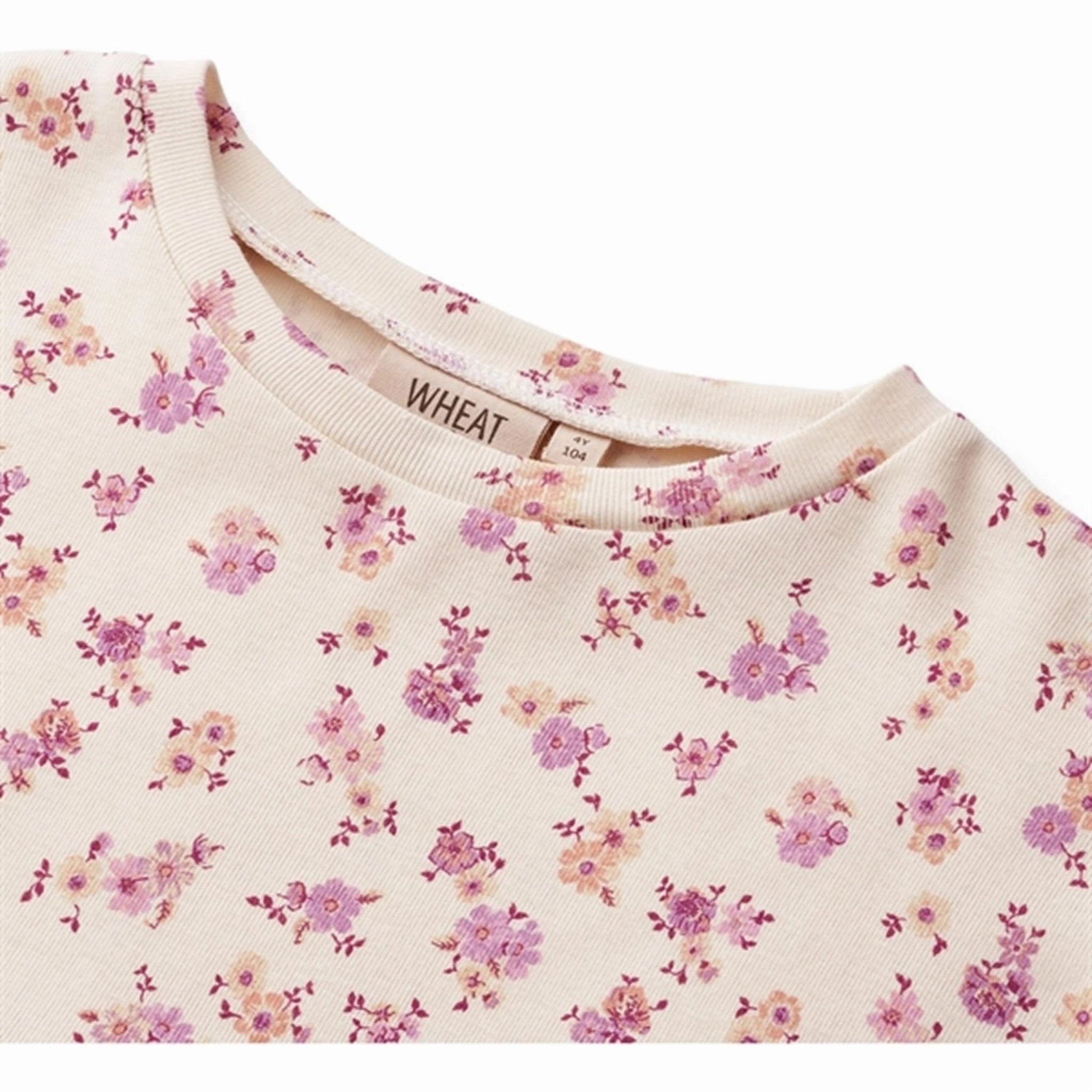 Wheat Shell Flowers Jersey Dress Emilie Relax Line