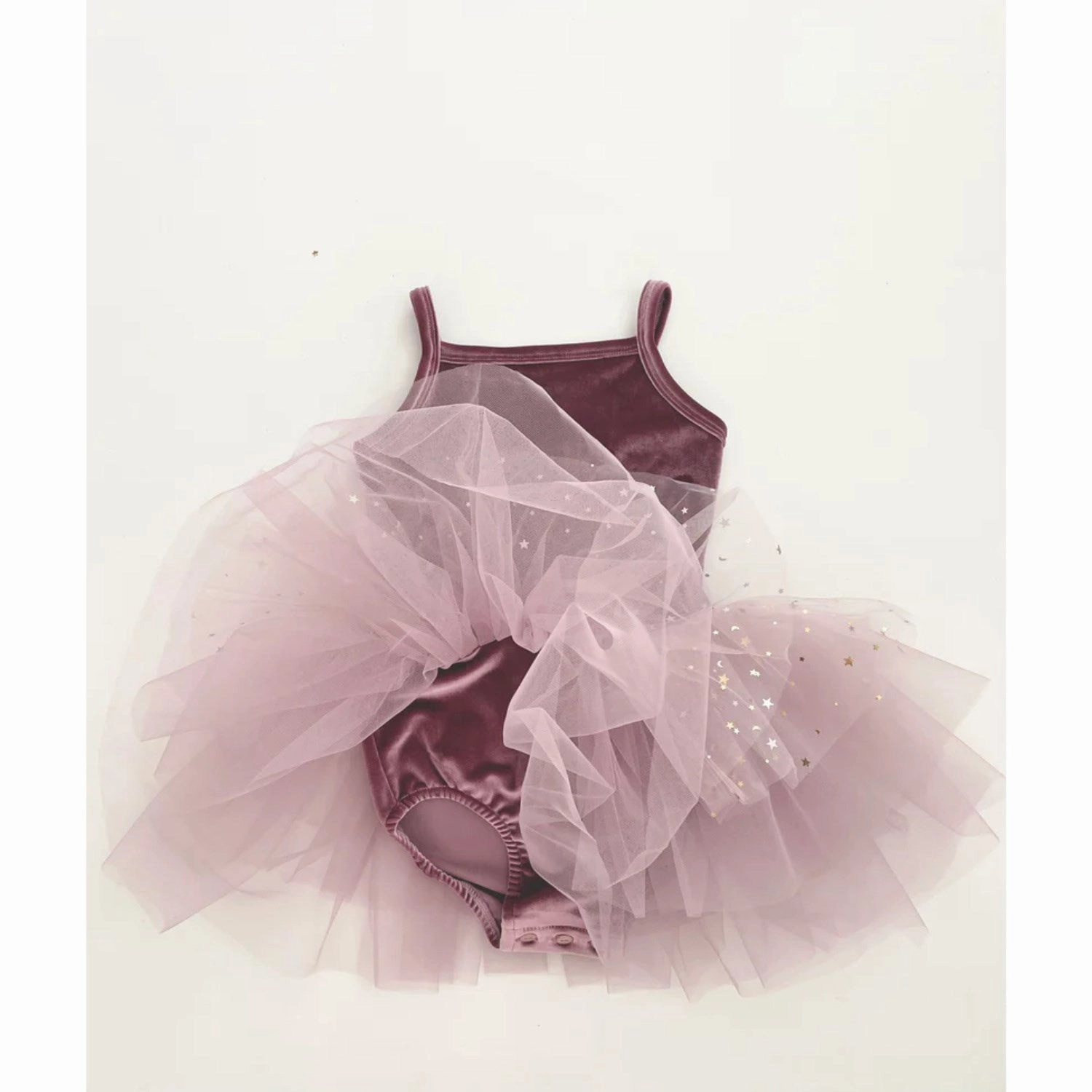 Fall Layer Cool Fabric Dolly by Le Petit Tom Velvet Leotard With Tulle Tutu Dress Dusty Violet